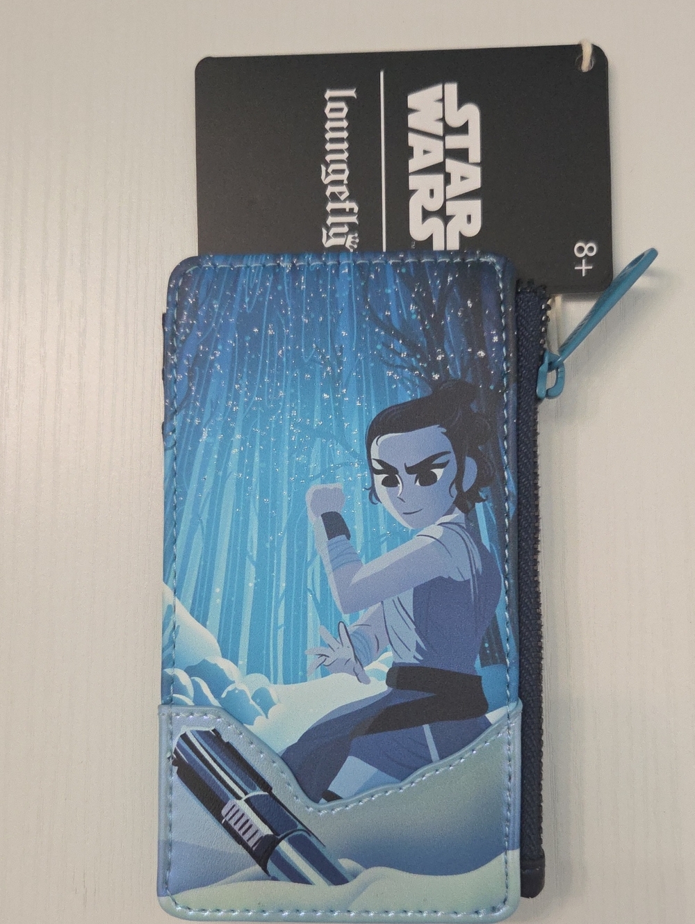 Loungefly Star Wars Rey Blue Zip Card Wallet